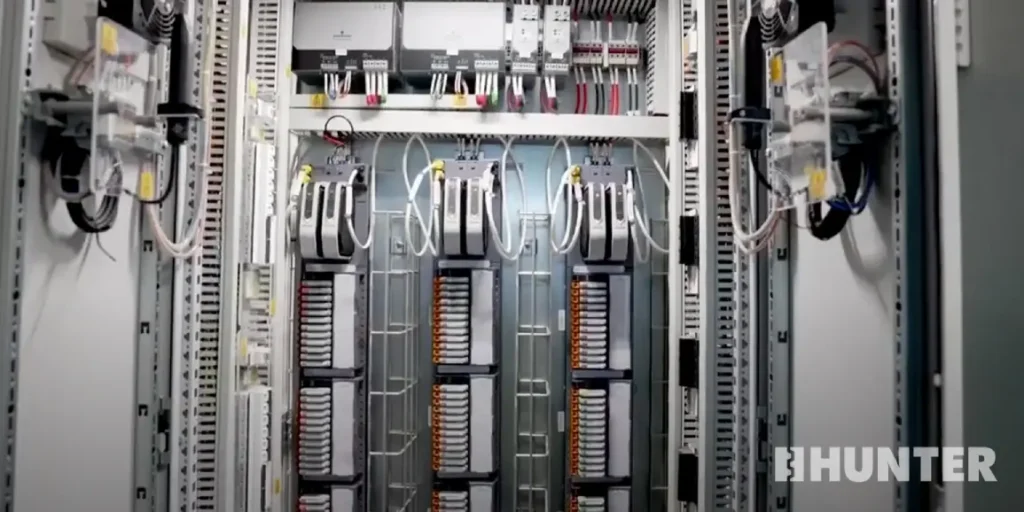 Wiring components inside a custom modular control room
